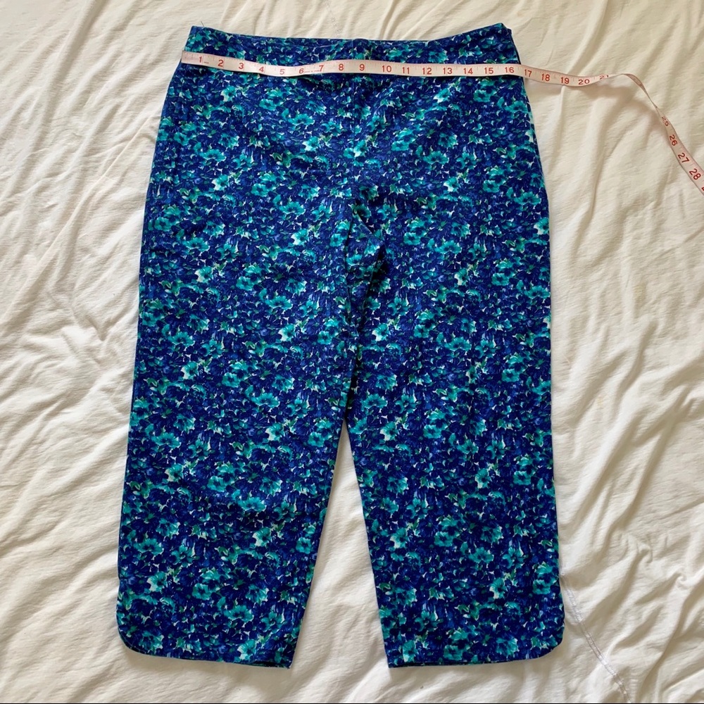 Talbots Petites “Heritage” blue floral pants 10 P